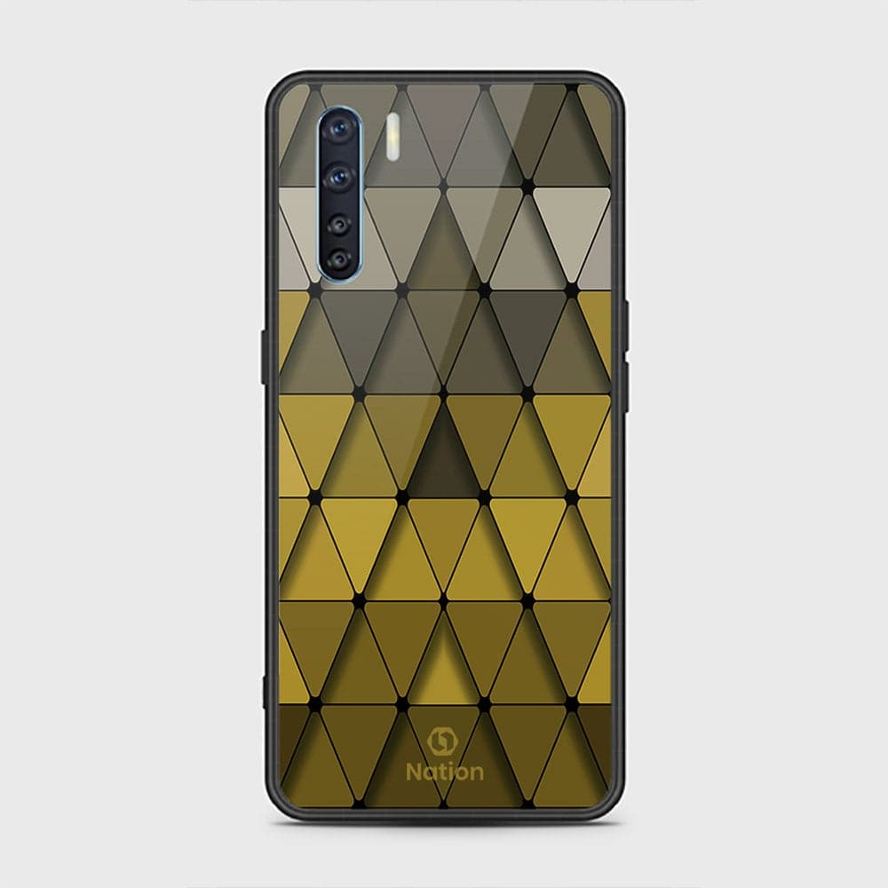 Oppo F15 Cover - ONation Pyramid Series - D17 - HQ Ultra Shine Premium Infinity Glass Soft Silicon Borders Case ( Fast Delivery )