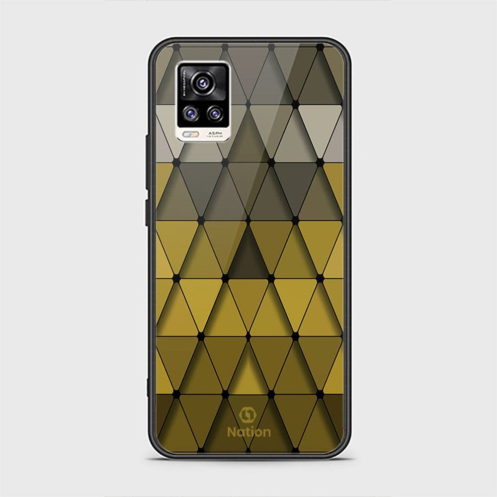 Vivo V20 Cover - ONation Pyramid Series - D350 - HQ Ultra Shine Premium Infinity Glass Soft Silicon Borders Case ( Fast Delivery )