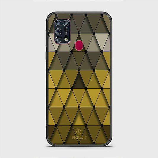 Samsung Galaxy M31 Cover - Onation Pyramid Series - D347 - HQ Ultra Shine Premium Infinity Glass Soft Silicon Borders Case ( Fast Delivery )