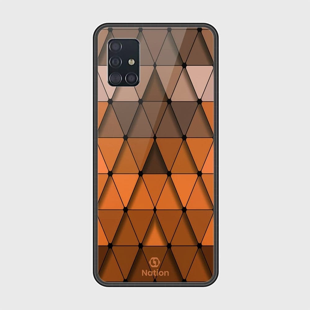 Samsung Galaxy A51 Cover - ONation Pyramid Series - HQ Ultra Shine Premium Infinity Glass Soft Silicon Borders Case (Fast Delivery)