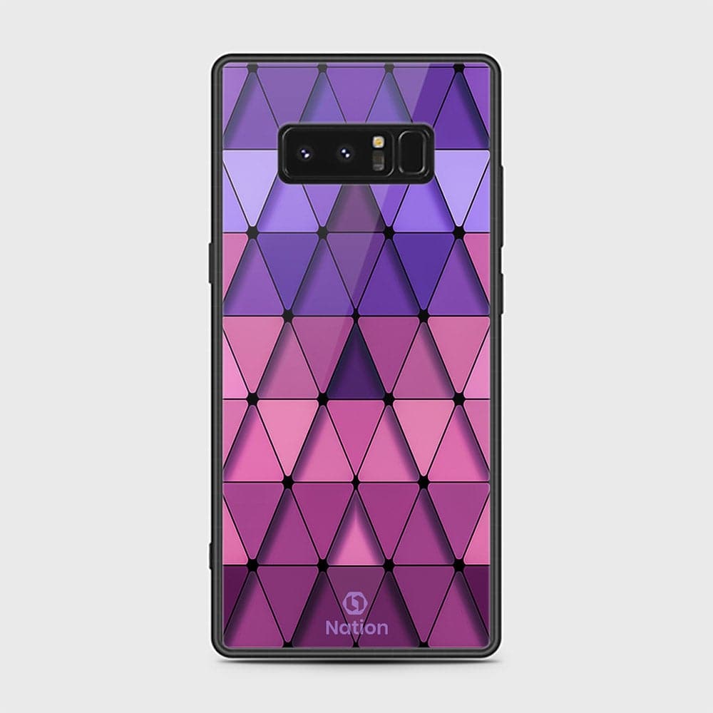 Samsung Galaxy Note 8 Cover - Onation Pyramid Series - D326 - HQ Ultra Shine Premium Infinity Glass Soft Silicon Borders Case ( Fast Delivery )