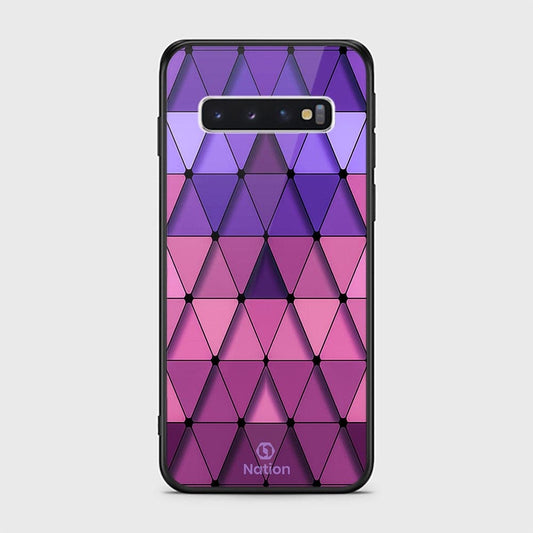 Samsung Galaxy S10 Cover - ONation Pyramid Series - HQ Ultra Shine Premium Infinity Glass Soft Silicon Borders Case (Fast Delivery)