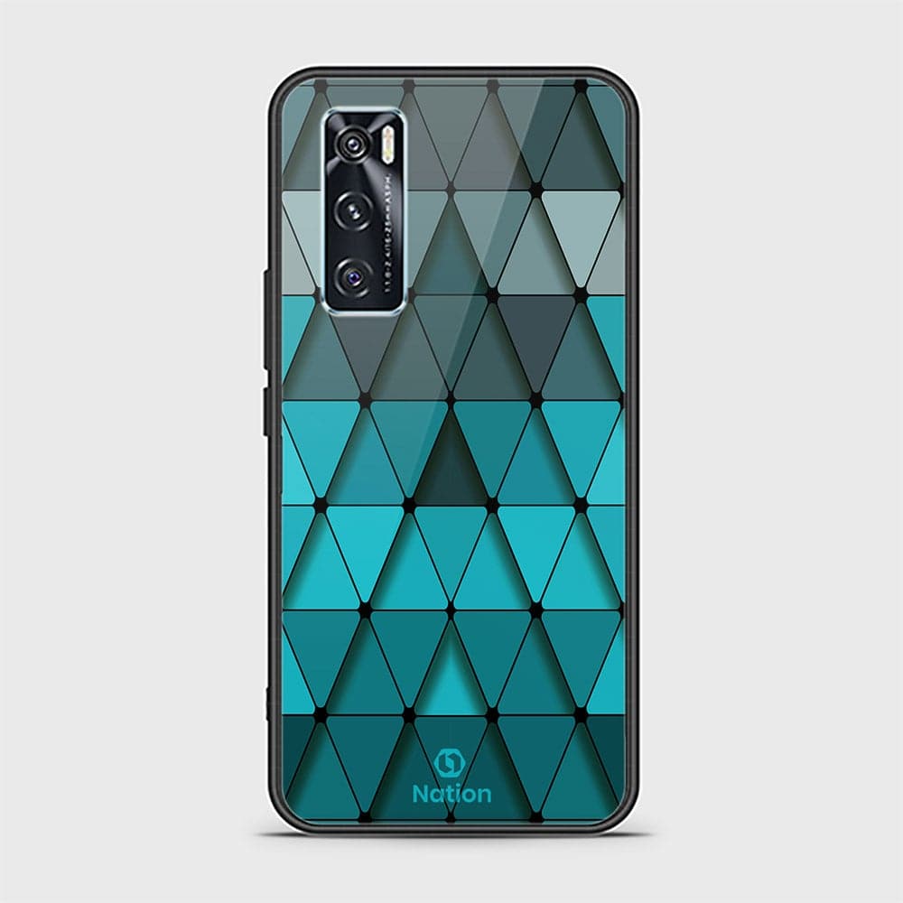 Vivo V20 SE Cover - ONation Pyramid Series - HQ Ultra Shine Premium Infinity Glass Soft Silicon Borders Case (Fast Delivery)