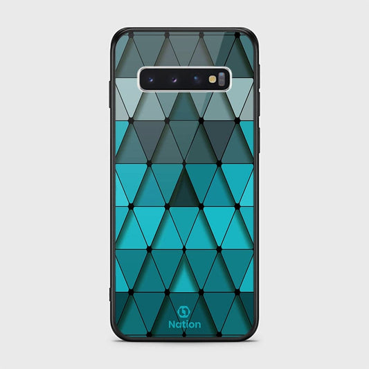 Samsung Galaxy S10 Cover - Design 42 - ONation Pyramid Series - HQ Ultra Shine Premium Infinity Glass Soft Silicon Borders Case (Fast Delivery)