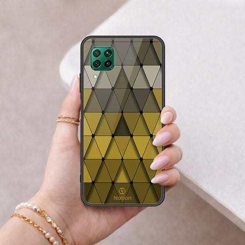 Huawei Nova 7i Cover - ONation Pyramid Series - HQ Ultra Shine Premium Infinity Glass Soft Silicon Borders Case
