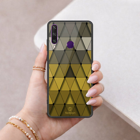 Honor 7A Cover - ONation Pyramid Series - HQ Ultra Shine Premium Infinity Glass Soft Silicon Borders Case