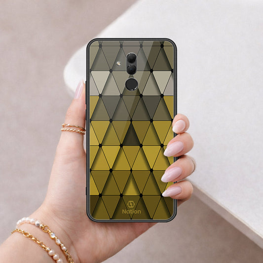 Huawei Mate 20 Lite Cover - ONation Pyramid Series - HQ Ultra Shine Premium Infinity Glass Soft Silicon Borders Case