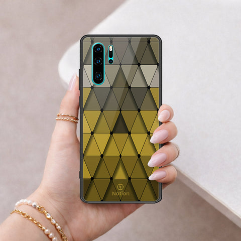 Huawei P30 Pro Cover - ONation Pyramid Series - HQ Ultra Shine Premium Infinity Glass Soft Silicon Borders Case