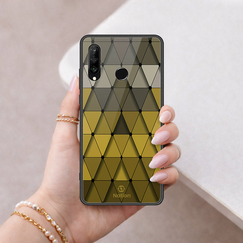 Huawei Nova 4e Cover - ONation Pyramid Series - HQ Ultra Shine Premium Infinity Glass Soft Silicon Borders Case