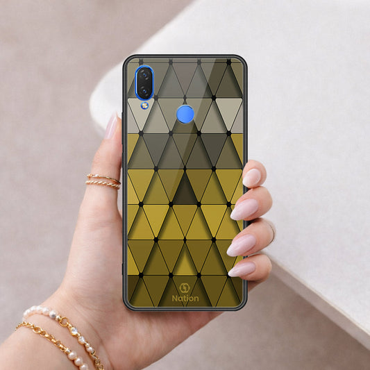 Huawei Honor Play Cover - ONation Pyramid Series - HQ Ultra Shine Premium Infinity Glass Soft Silicon Borders Case