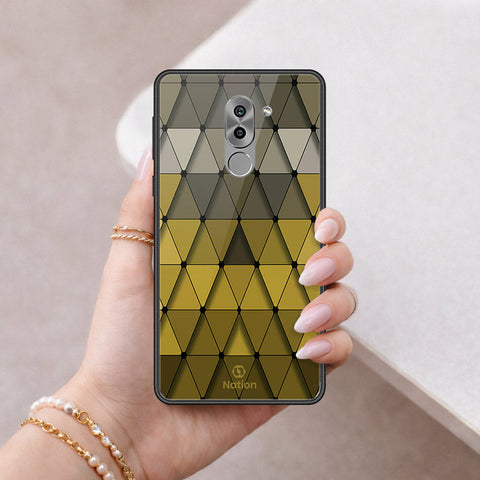 Huawei Honor 6X Cover - ONation Pyramid Series - HQ Ultra Shine Premium Infinity Glass Soft Silicon Borders Case