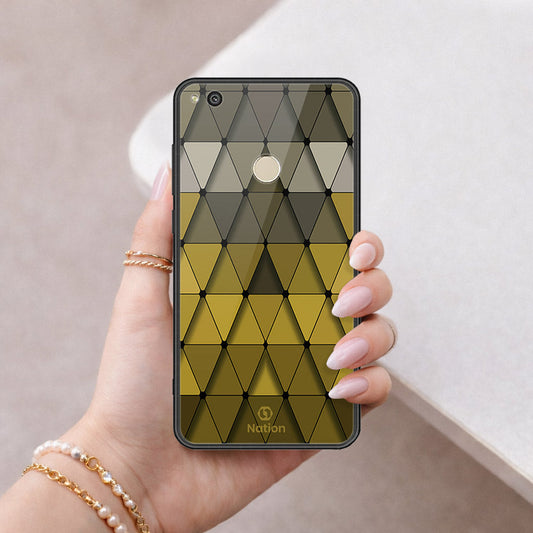 Huawei Honor 8 Lite Cover - ONation Pyramid Series - HQ Ultra Shine Premium Infinity Glass Soft Silicon Borders Case