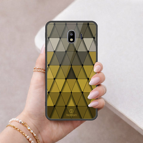 Samsung Galaxy J4 2018 Cover - ONation Pyramid Series - HQ Ultra Shine Premium Infinity Glass Soft Silicon Borders Case