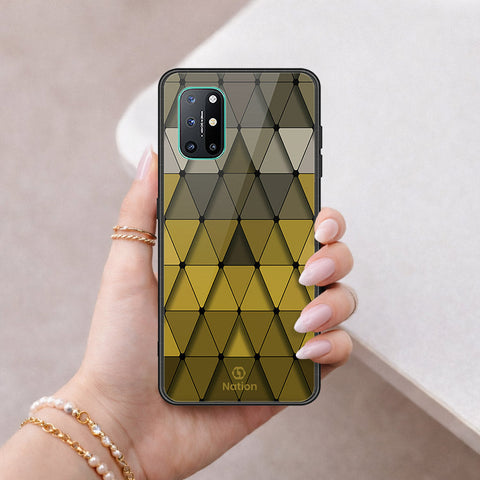 OnePlus 8T Cover - ONation Pyramid Series - HQ Ultra Shine Premium Infinity Glass Soft Silicon Borders Case
