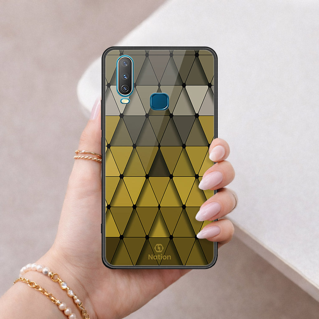 Vivo Y15 Cover - ONation Pyramid Series - HQ Ultra Shine Premium Infinity Glass Soft Silicon Borders Case
