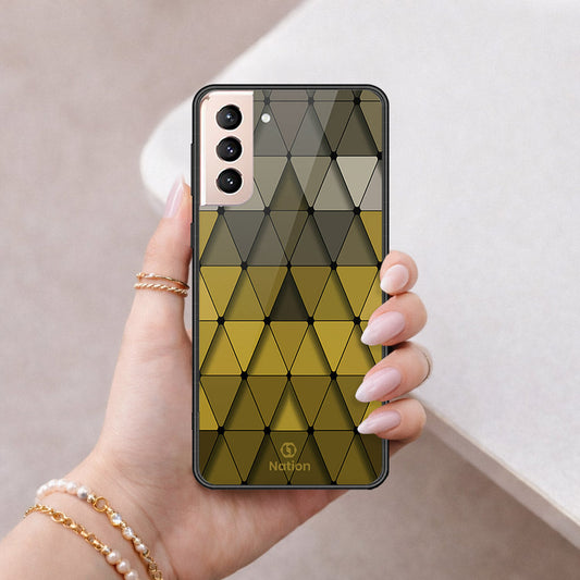 Samsung Galaxy S21 5G Cover - ONation Pyramid Series - HQ Ultra Shine Premium Infinity Glass Soft Silicon Borders Case