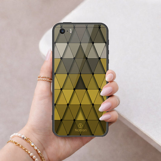 iPhone 5s Cover - ONation Pyramid Series - HQ Ultra Shine Premium Infinity Glass Soft Silicon Borders Case