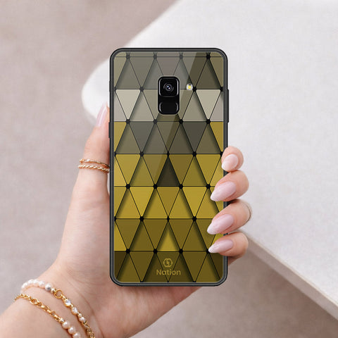 Samsung Galaxy A8 2018 Cover - ONation Pyramid Series - HQ Ultra Shine Premium Infinity Glass Soft Silicon Borders Case