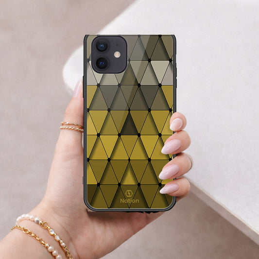 iPhone 12 Mini Cover - ONation Pyramid Series - HQ Ultra Shine Premium Infinity Glass Soft Silicon Borders Case