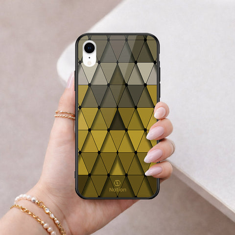 iPhone XR - ONation Pyramid Series - HQ Ultra Shine Premium Infinity Glass Soft Silicon Borders Case