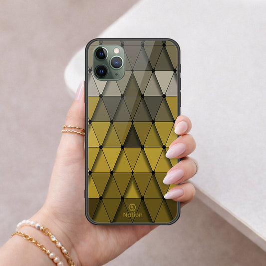 iPhone 11 Pro - ONation Pyramid Series - HQ Ultra Shine Premium Infinity Glass Soft Silicon Borders Case
