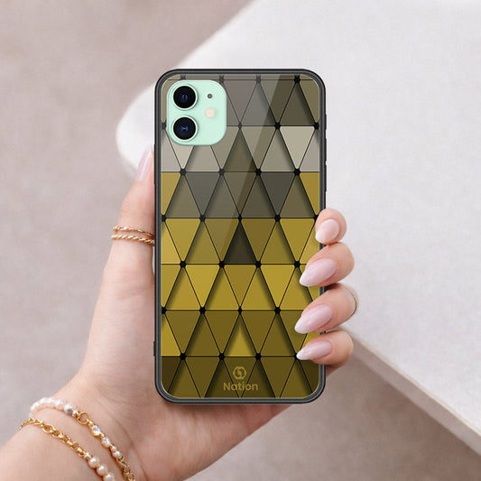 iPhone 11 - ONation Pyramid Series - HQ Ultra Shine Premium Infinity Glass Soft Silicon Borders Case