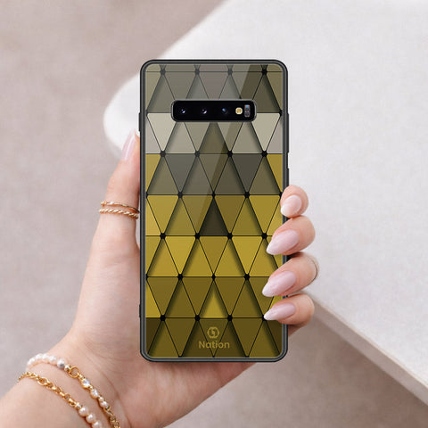 Samsung Galaxy S10 Plus Cover - ONation Pyramid Series - HQ Ultra Shine Premium Infinity Glass Soft Silicon Borders Case