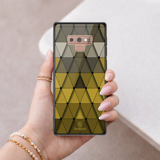 Samsung Galaxy Note 9 Cover - ONation Pyramid Series - HQ Ultra Shine Premium Infinity Glass Soft Silicon Borders Case