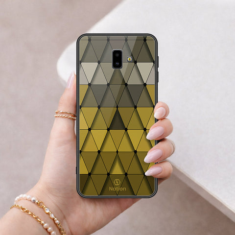 Samsung Galaxy J6 Prime Cover - ONation Pyramid Series - HQ Ultra Shine Premium Infinity Glass Soft Silicon Borders Case