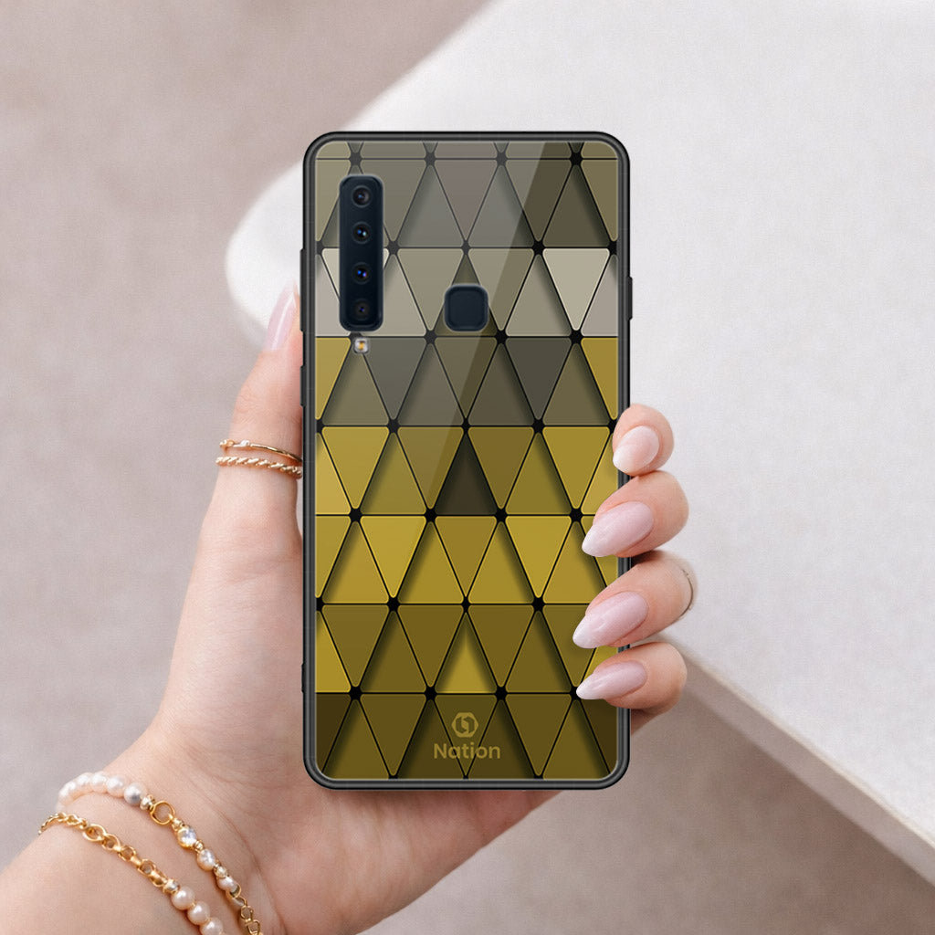 Samsung Galaxy A9 2018 Cover - ONation Pyramid Series - HQ Ultra Shine Premium Infinity Glass Soft Silicon Borders Case