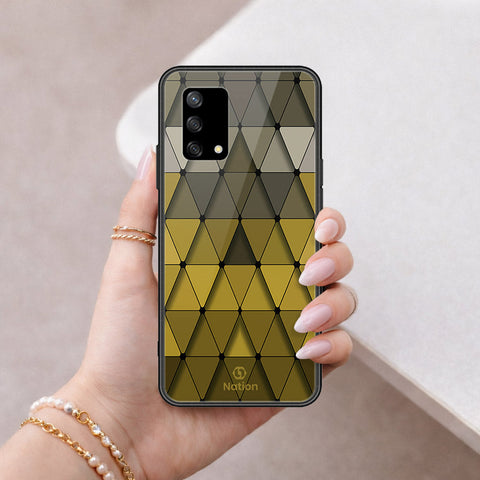 Oppo Reno 6 Lite Cover - ONation Pyramid Series - HQ Ultra Shine Premium Infinity Glass Soft Silicon Borders Case