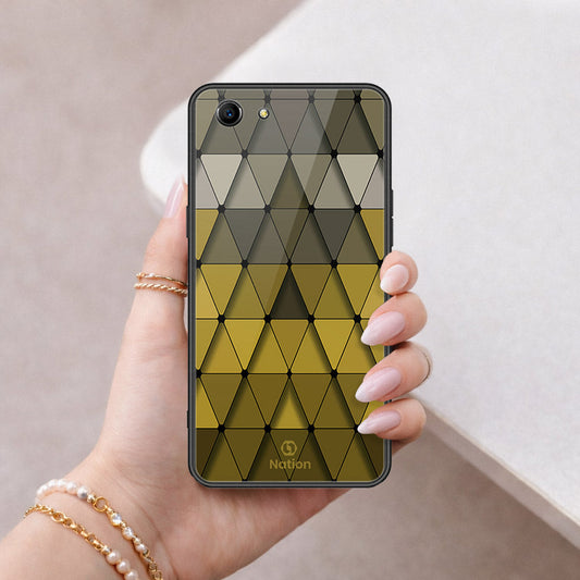 Oppo A83 Cover - ONation Pyramid Series - HQ Ultra Shine Premium Infinity Glass Soft Silicon Borders Case
