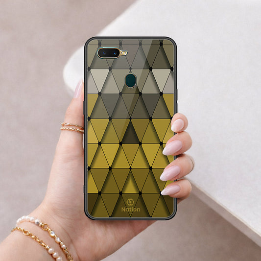 Oppo A12s Cover - ONation Pyramid Series - HQ Ultra Shine Premium Infinity Glass Soft Silicon Borders Case