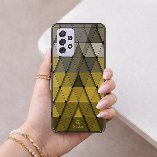 Samsung Galaxy A72 Cover - ONation Pyramid Series - HQ Ultra Shine Premium Infinity Glass Soft Silicon Borders Case