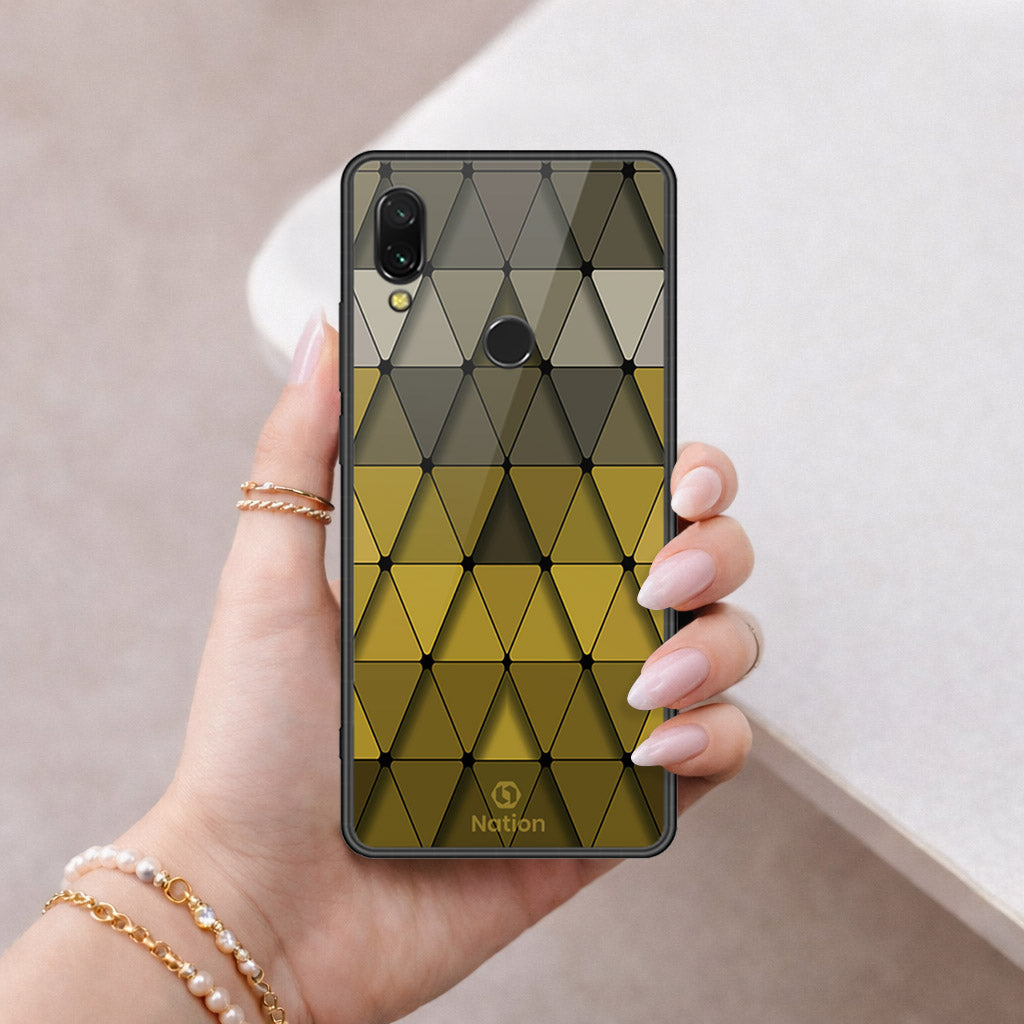 Xiaomi Redmi 7 Cover - ONation Pyramid Series - HQ Ultra Shine Premium Infinity Glass Soft Silicon Borders Case