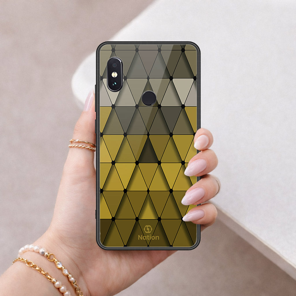 Xiaomi Redmi Note 5 Pro Cover - ONation Pyramid Series - HQ Ultra Shine Premium Infinity Glass Soft Silicon Borders Case