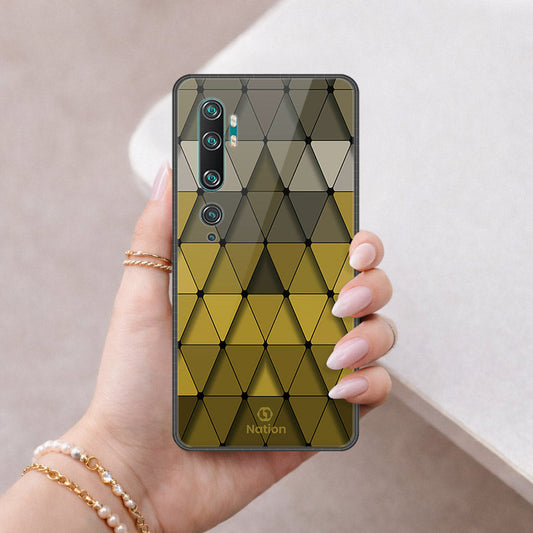Xiaomi Mi CC9 Pro Cover - ONation Pyramid Series - HQ Ultra Shine Premium Infinity Glass Soft Silicon Borders Case