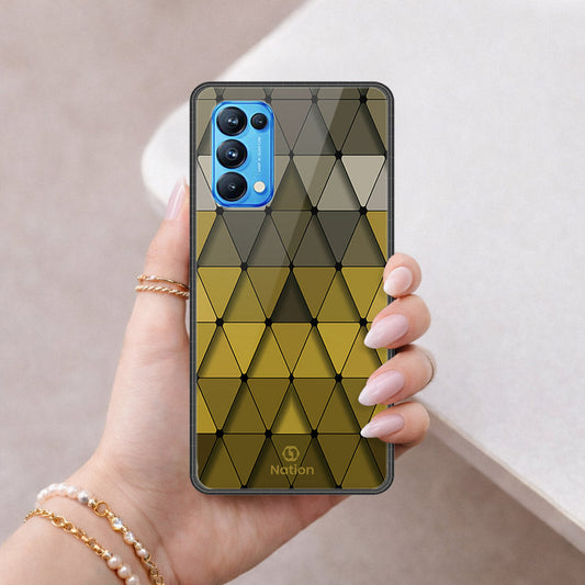 Oppo Reno 5 Pro 5G Cover - ONation Pyramid Series - HQ Ultra Shine Premium Infinity Glass Soft Silicon Borders Case