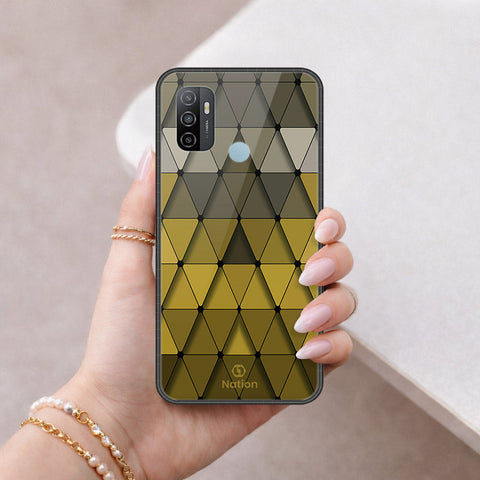 Oppo A53s Cover - ONation Pyramid Series - HQ Ultra Shine Premium Infinity Glass Soft Silicon Borders Case