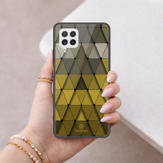 Samsung Galaxy A22 Cover - ONation Pyramid Series - HQ Ultra Shine Premium Infinity Glass Soft Silicon Borders Case