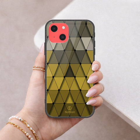 iPhone 13 Mini Cover - ONation Pyramid Series - HQ Ultra Shine Premium Infinity Glass Soft Silicon Borders Case