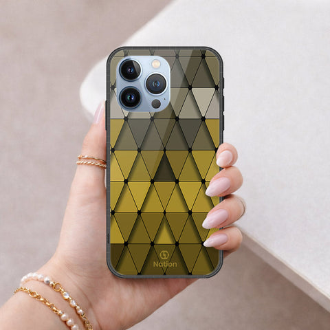 iPhone 13 Pro Cover - ONation Pyramid Series - HQ Ultra Shine Premium Infinity Glass Soft Silicon Borders Case