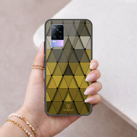 Vivo V21e Cover - ONation Pyramid Series - HQ Ultra Shine Premium Infinity Glass Soft Silicon Borders Case