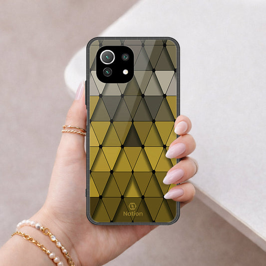 Xiaomi Mi 11 Lite Cover - ONation Pyramid Series - HQ Ultra Shine Premium Infinity Glass Soft Silicon Borders Case
