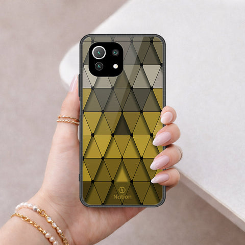 Xiaomi Mi 11 Lite Cover - ONation Pyramid Series - HQ Ultra Shine Premium Infinity Glass Soft Silicon Borders Case