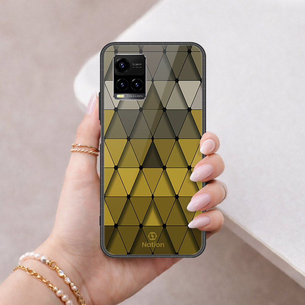 Vivo Y33s Cover - ONation Pyramid Series - HQ Ultra Shine Premium Infinity Glass Soft Silicon Borders Case