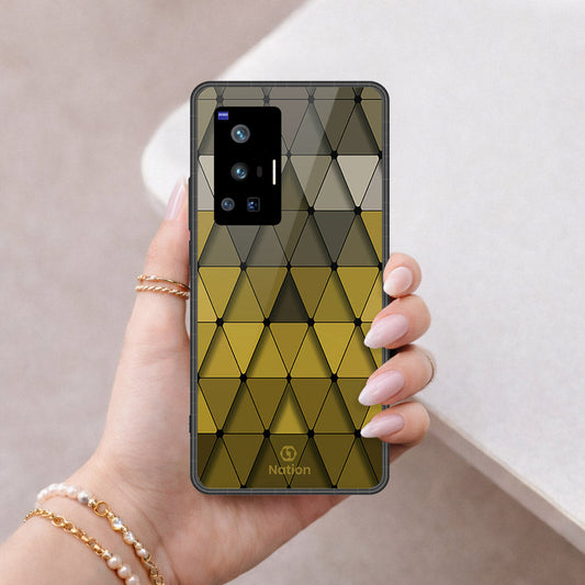 Vivo X70 Pro Cover - ONation Pyramid Series - HQ Ultra Shine Premium Infinity Glass Soft Silicon Borders Case