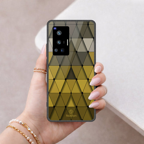 Vivo X70 Pro Cover - ONation Pyramid Series - HQ Ultra Shine Premium Infinity Glass Soft Silicon Borders Case