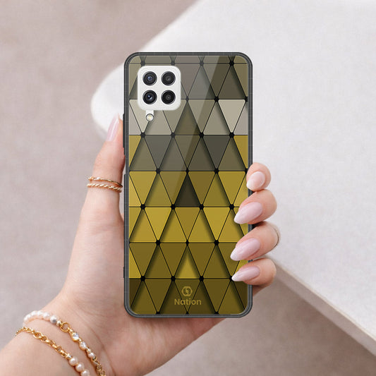 Samsung Galaxy M32 Cover - ONation Pyramid Series - HQ Ultra Shine Premium Infinity Glass Soft Silicon Borders Case