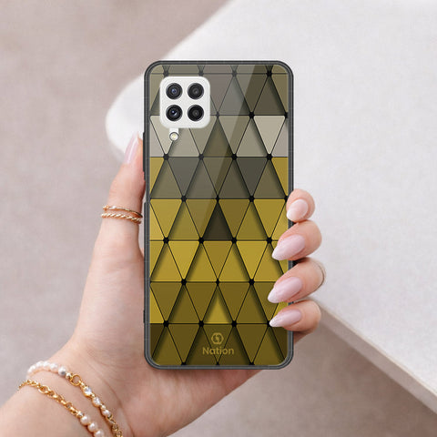 Samsung Galaxy M22 Cover - ONation Pyramid Series - HQ Ultra Shine Premium Infinity Glass Soft Silicon Borders Case